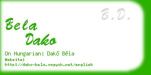 bela dako business card